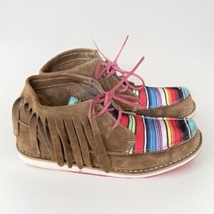 Ariat Cruiser Fringe Serape Boots Womens Size 10B Brown Suede Western Boho